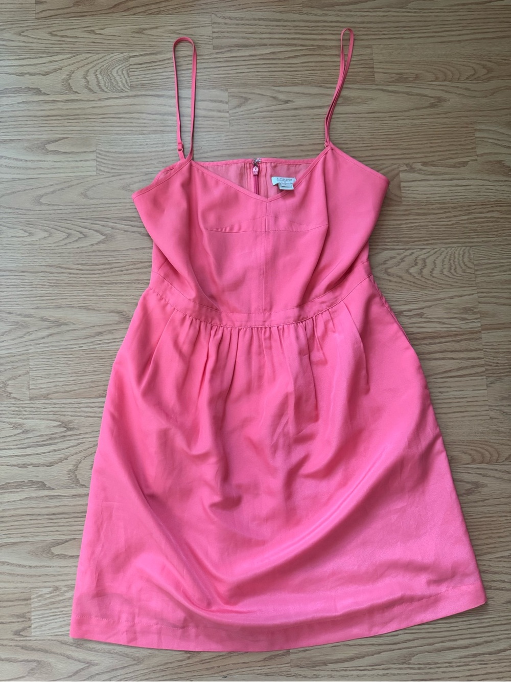J Crew Women’s Coral Pink Spaghetti Strap Dress 2
